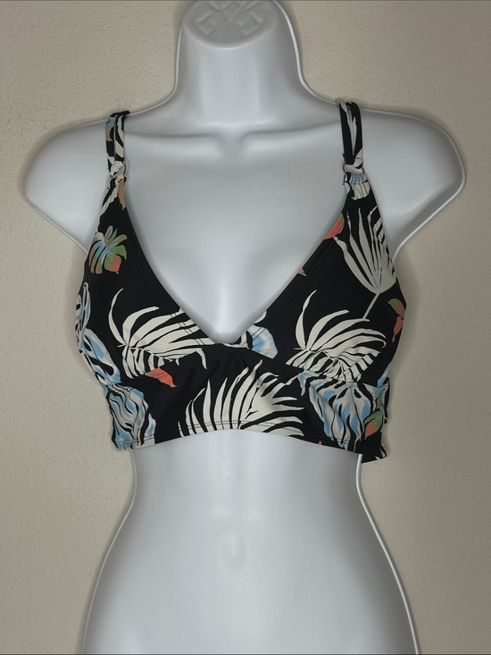 Hula Honey Other - Hula Honey Black Swim Bralette with Cream and Blue Accents(top only)